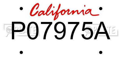 P07975A California License Plate