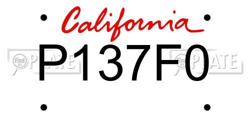 P137F0 California License Plate