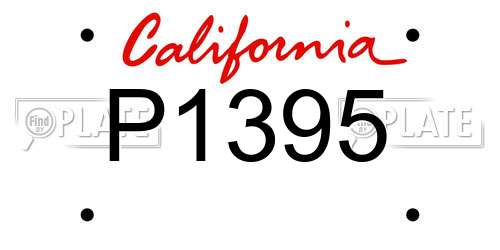 P1395 California License Plate