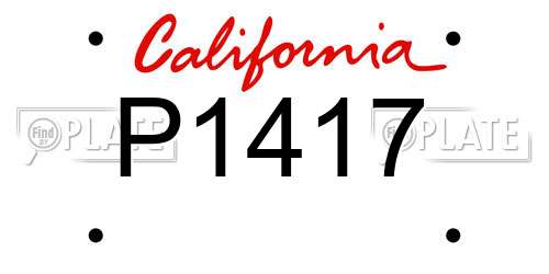 P1417 California License Plate