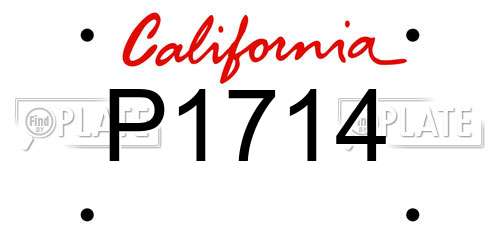 P1714 California License Plate