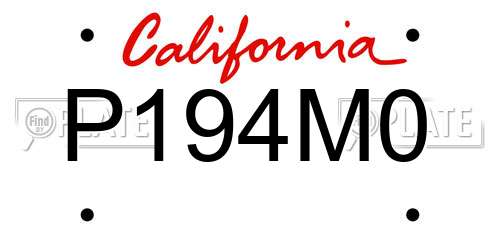 P194M0 California License Plate