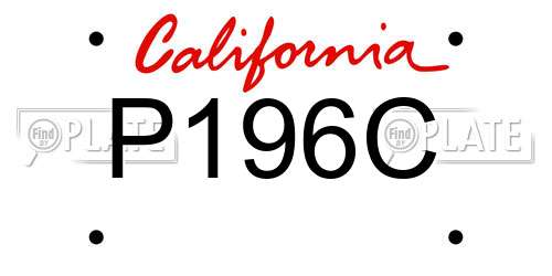 P196C California License Plate
