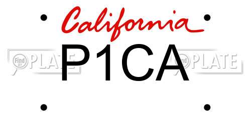 P1CA California License Plate