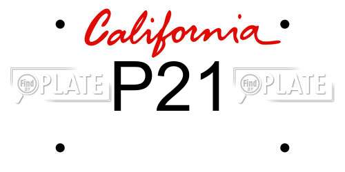 P21 California License Plate