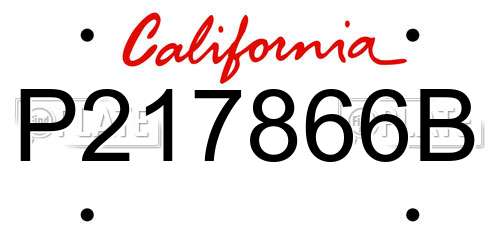 P217866B California License Plate