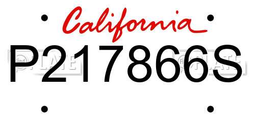 P217866S California License Plate