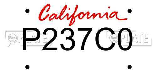 P237C0 California License Plate
