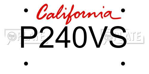P240VS California License Plate