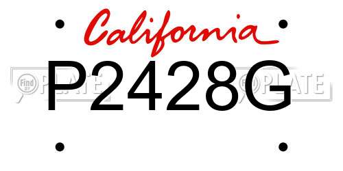 P2428G California License Plate