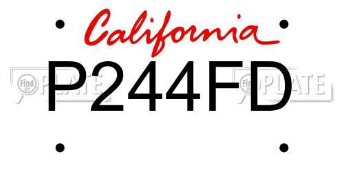 P244FD California License Plate