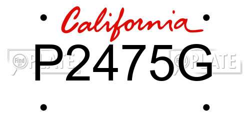 P2475G California License Plate