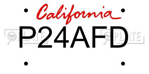 P24AFD California License Plate