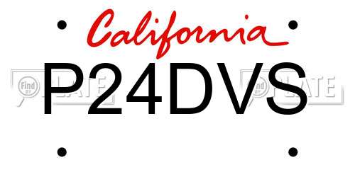 P24DVS California License Plate