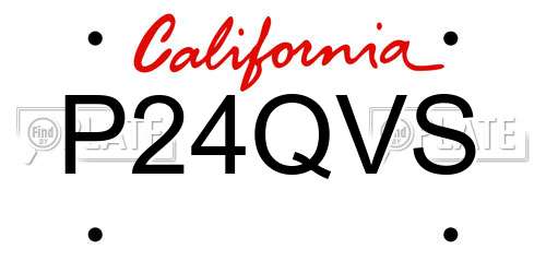 P24QVS California License Plate