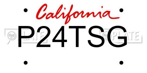 P24TSG California License Plate