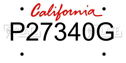 P27340G California License Plate