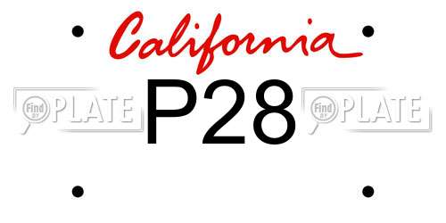 P28 California License Plate