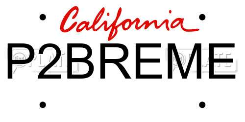 P2BREME California License Plate
