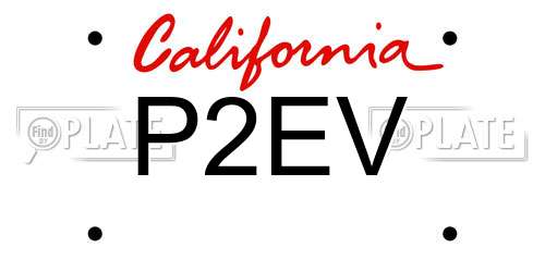P2EV California License Plate