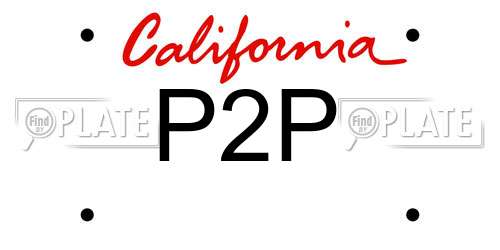 P2P California License Plate