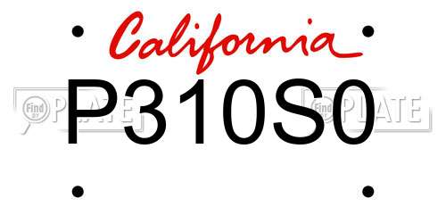 P310S0 California License Plate