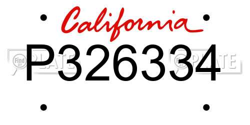 P326334 California License Plate