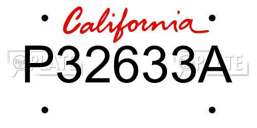 P32633A California License Plate