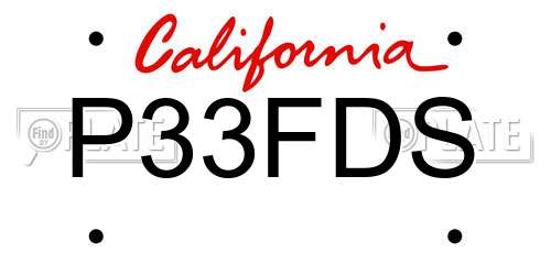 P33FDS California License Plate