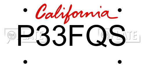P33FQS California License Plate