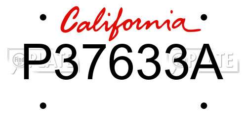 P37633A California License Plate