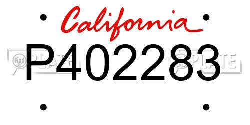 P402283 California License Plate
