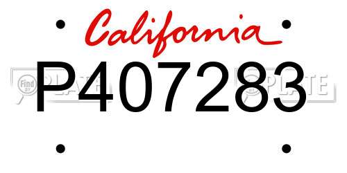 P407283 California License Plate