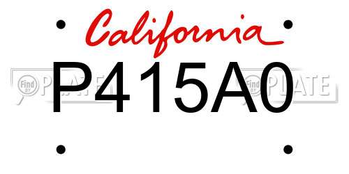 P415A0 California License Plate
