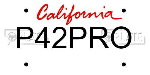 P42PRO California License Plate