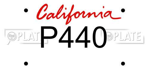 P440 California License Plate