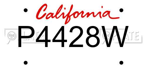 P4428W California License Plate