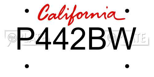 P442BW California License Plate