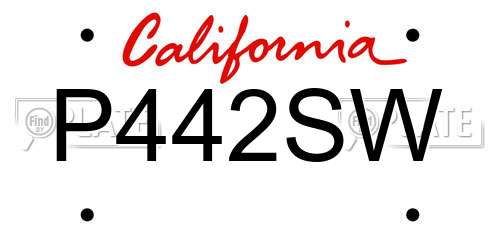 P442SW California License Plate