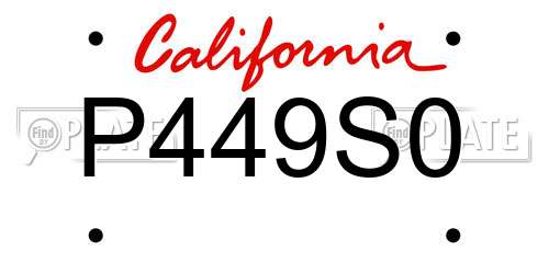 P449S0 California License Plate