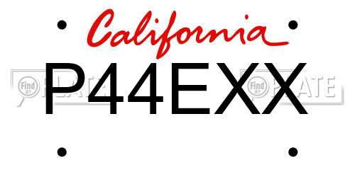 P44EXX California License Plate