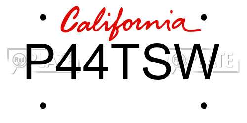 P44TSW California License Plate