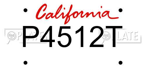 P4512T California License Plate