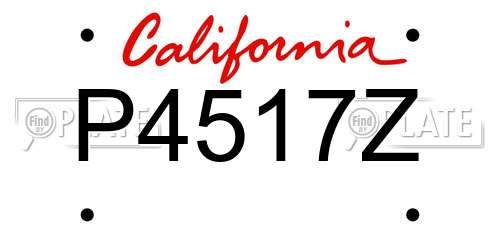 P4517Z California License Plate
