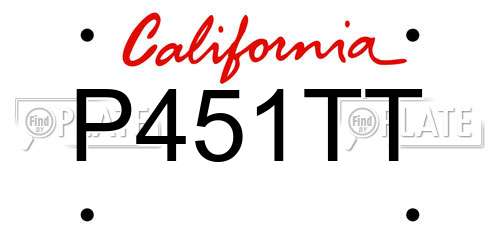 P451TT California License Plate