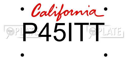 P45ITT California License Plate