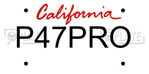 P47PRO California License Plate