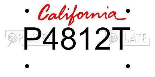 P4812T California License Plate