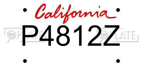 P4812Z California License Plate