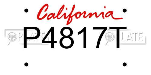 P4817T California License Plate